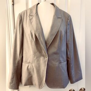 Worthington Blazer, women’s sz 18, gray, lined, peplum, polyester/rayon, NWT